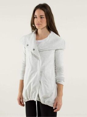 lululemon athletica Light Gray Asymmetrical Collar Cardigan
